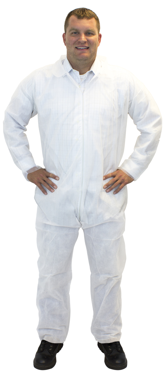 Safety Zone® Small White Polypropylene Disposable Coveralls (Availability restrictions apply.) Safety Zone® Small White Polypropylene Disposable Coveralls (Availability restrictions apply.)