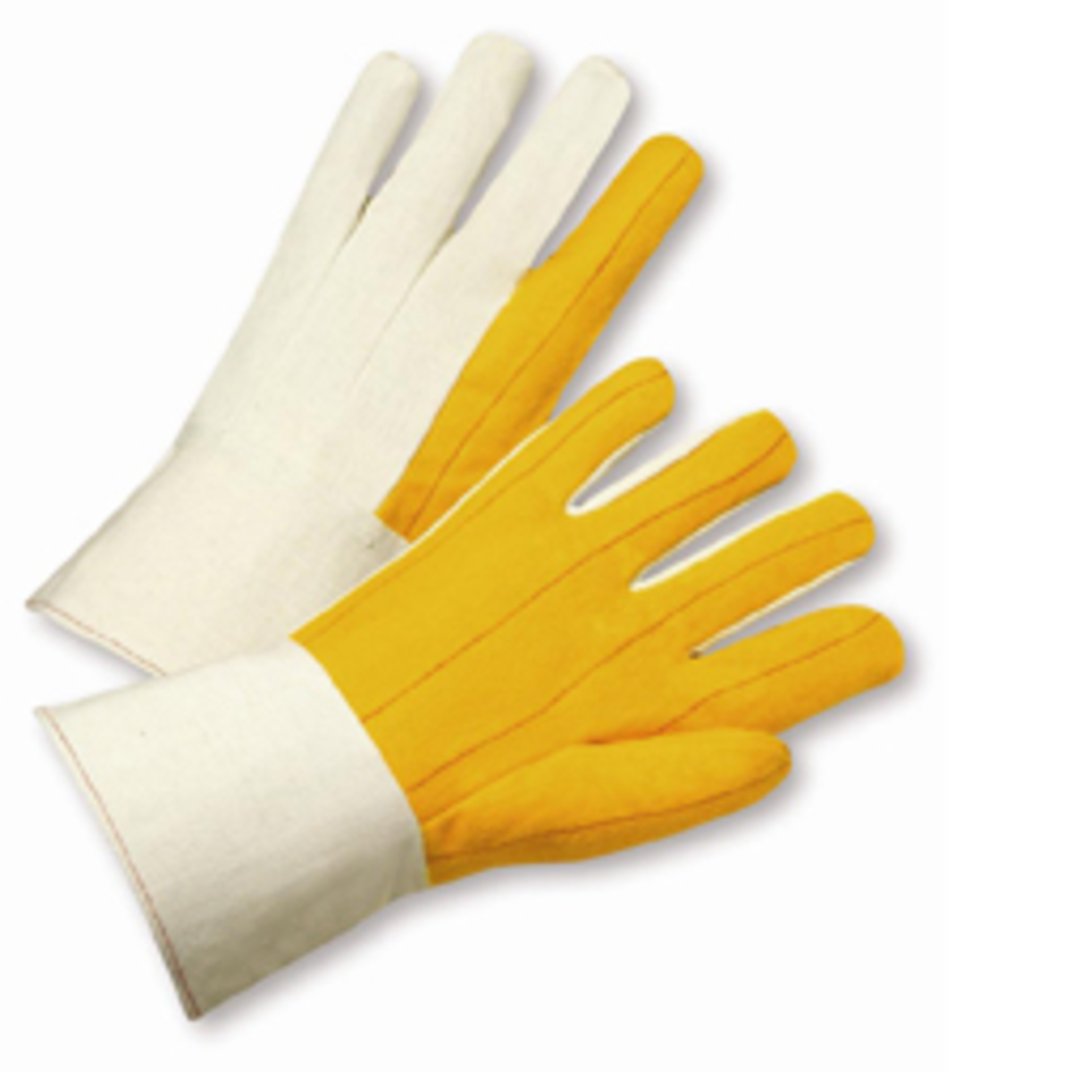 PIP® Natural/Yellow Large Cotton And Polyester General Purpose Gloves With Gauntlet Cuff