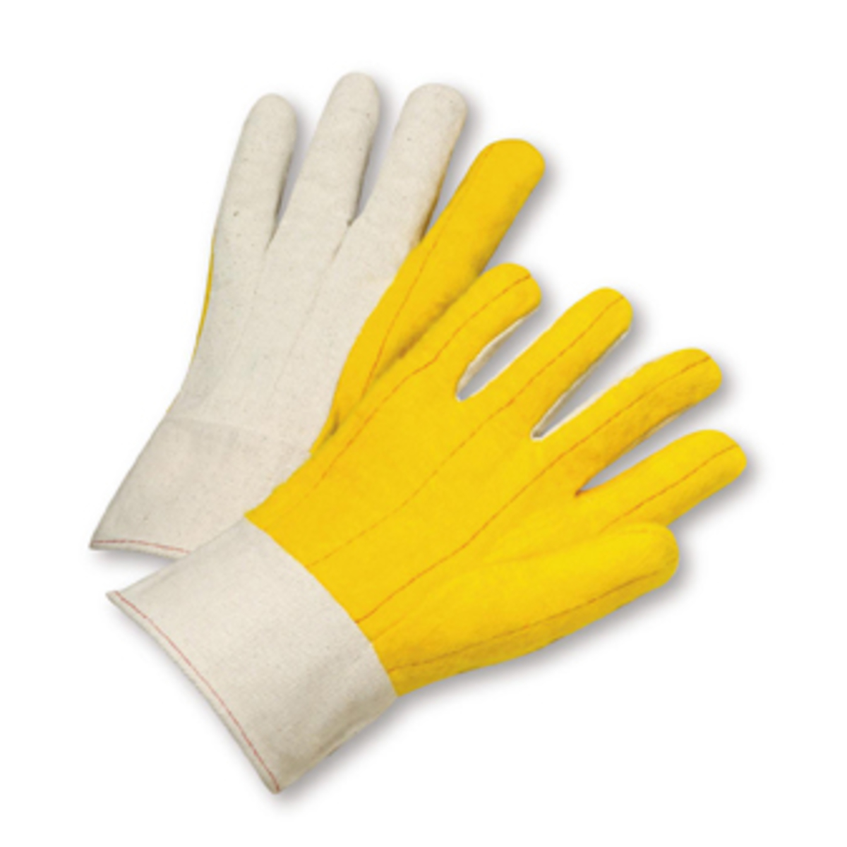 PIP® Natural/Yellow Large Cotton And Polyester General Purpose Gloves With Band Top Cuff