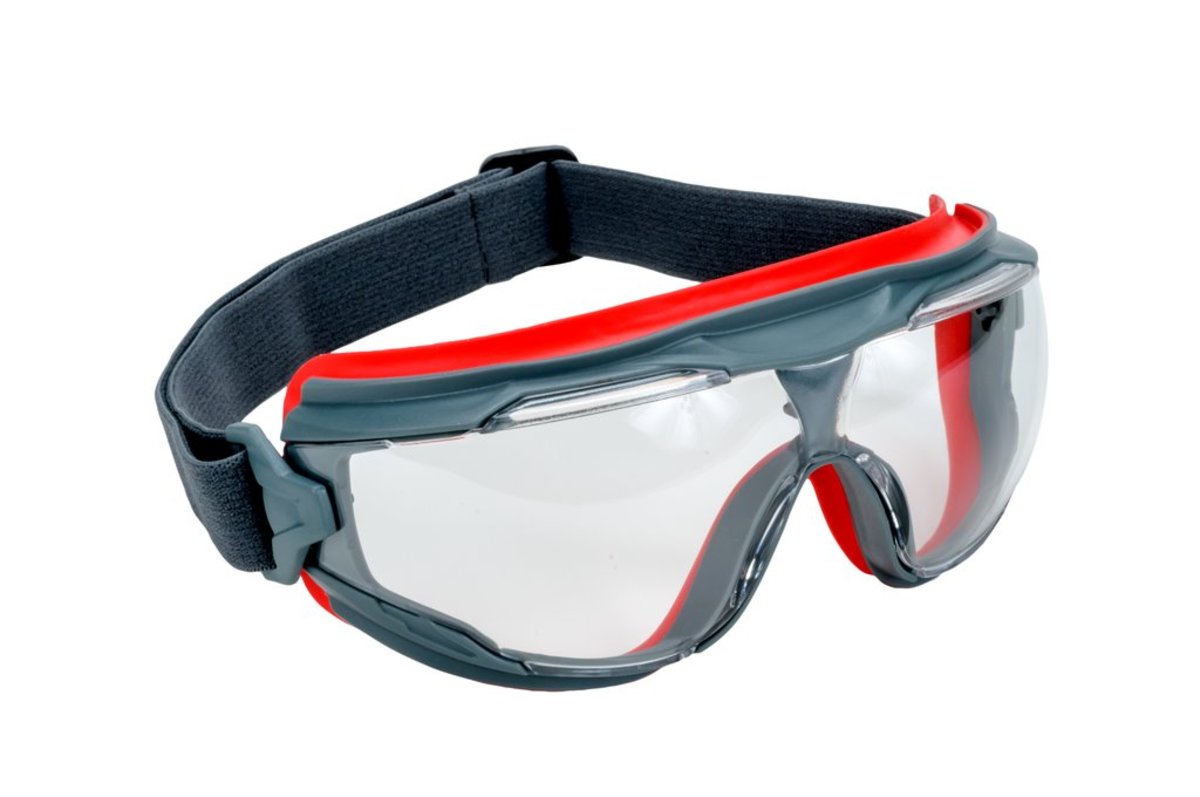 3M™ GoggleGear™ Indirect Vent Splash Goggles With Gray And Red Frame And Clear Scotchgard™ Anti-Fog Lens (Availability restricti