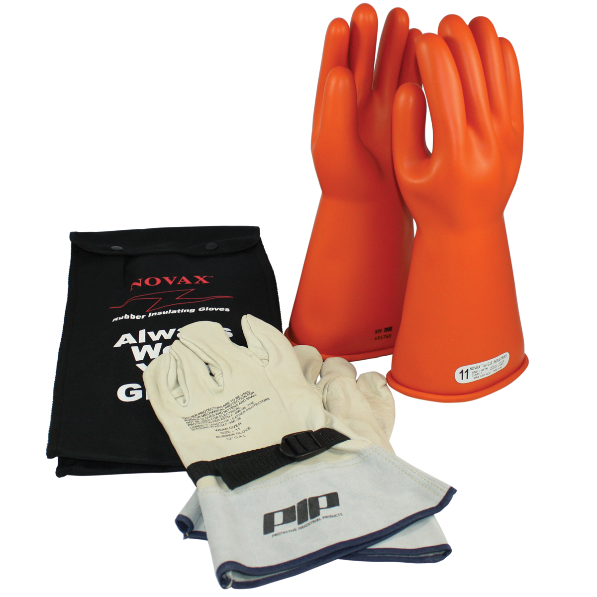 PIP Size 11 Orange Rubber Class 1 Linesmens Gloves PIP147-SK-1-11 for sale online at autumn supply