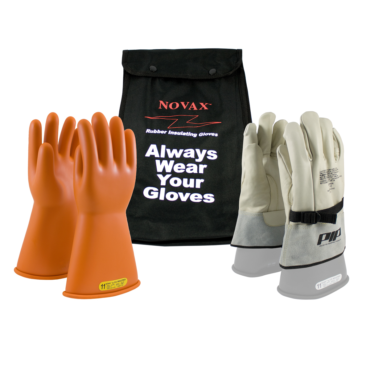 PIP® Size 8 Orange Top Grain Goatskin Class 2 Linesmens Gloves