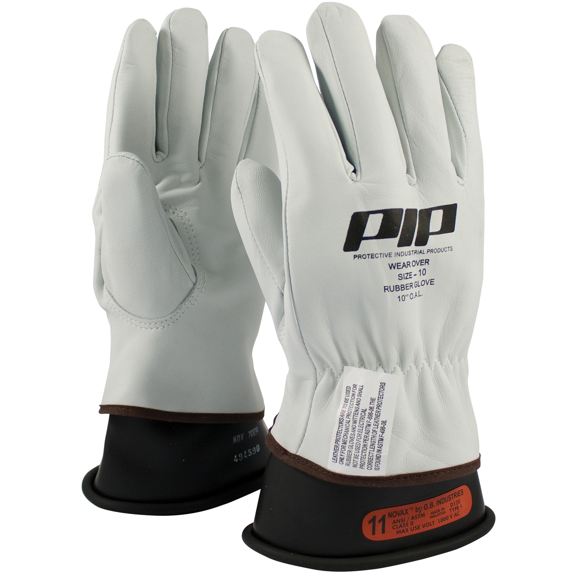 PIP® Size 7 Natural Top Grain Goatskin Class 1 - 4 Linesmens Gloves