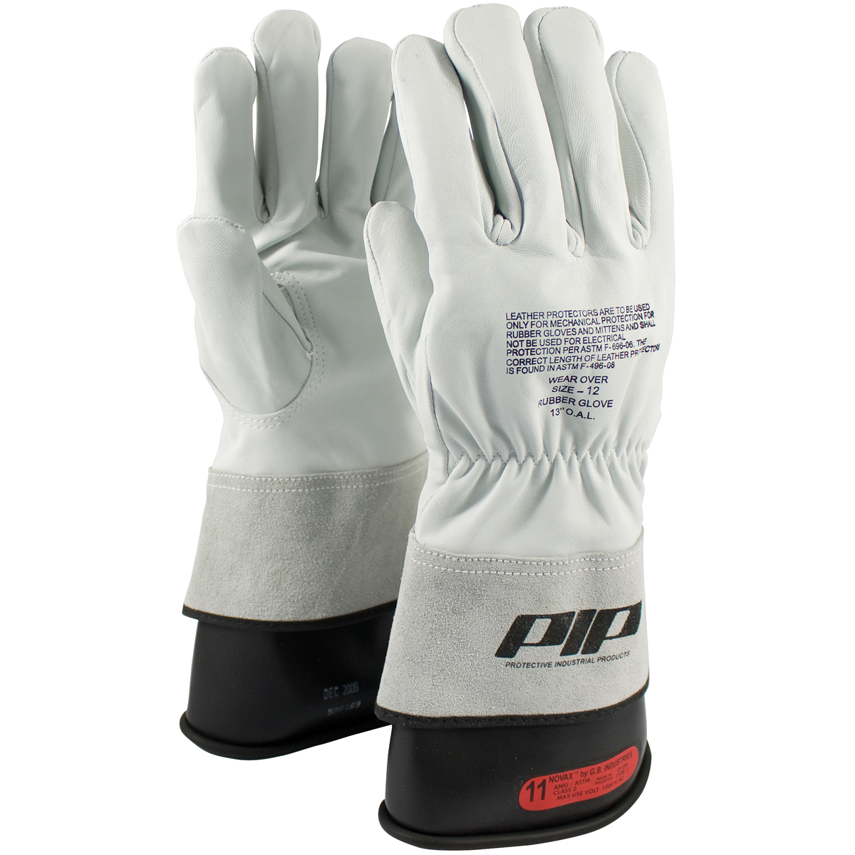 PIP® Size 12 Natural Top Grain Goatskin Class 0 Linesmens Gloves