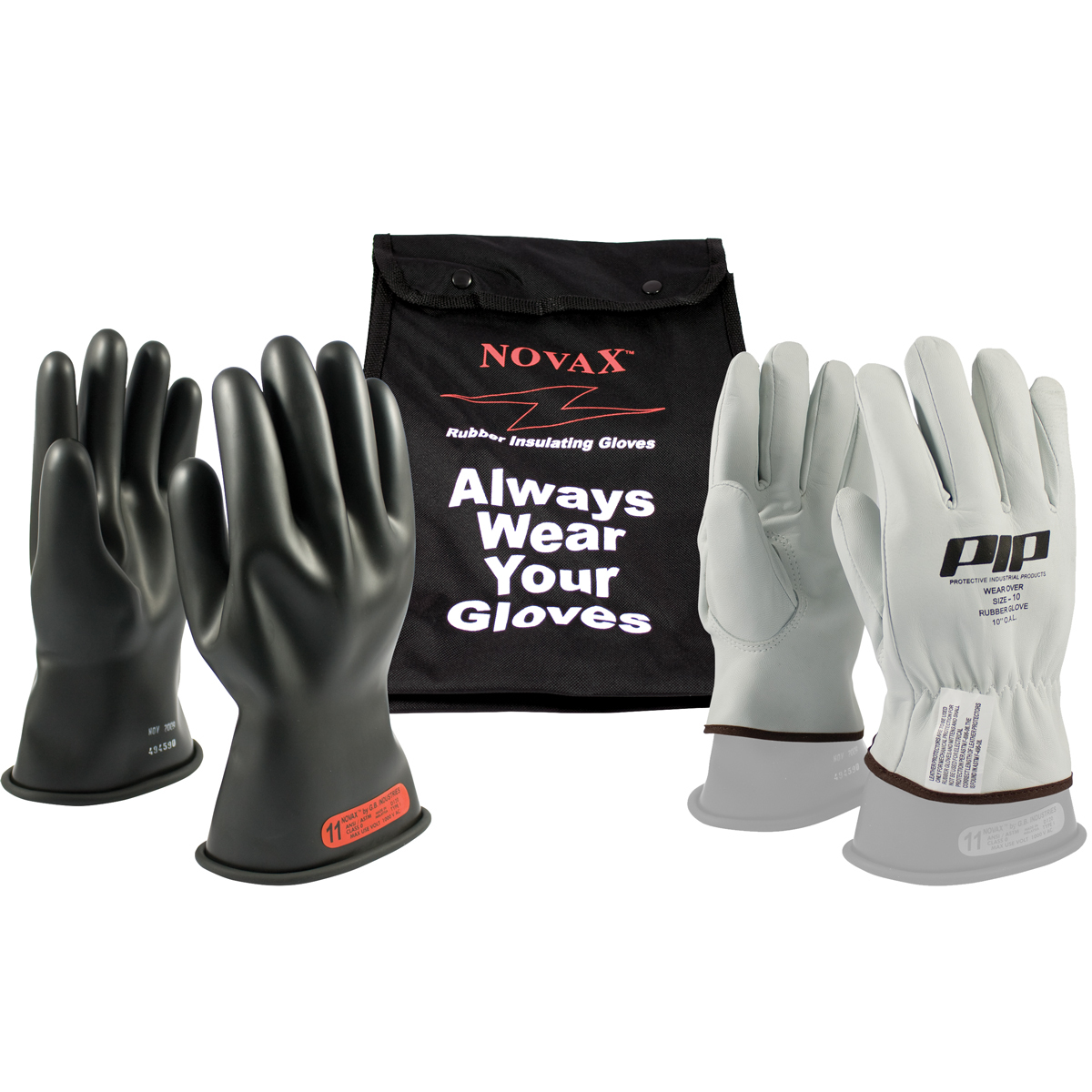 PIP® Size 8 Black Rubber Class 0 Linesmens Gloves