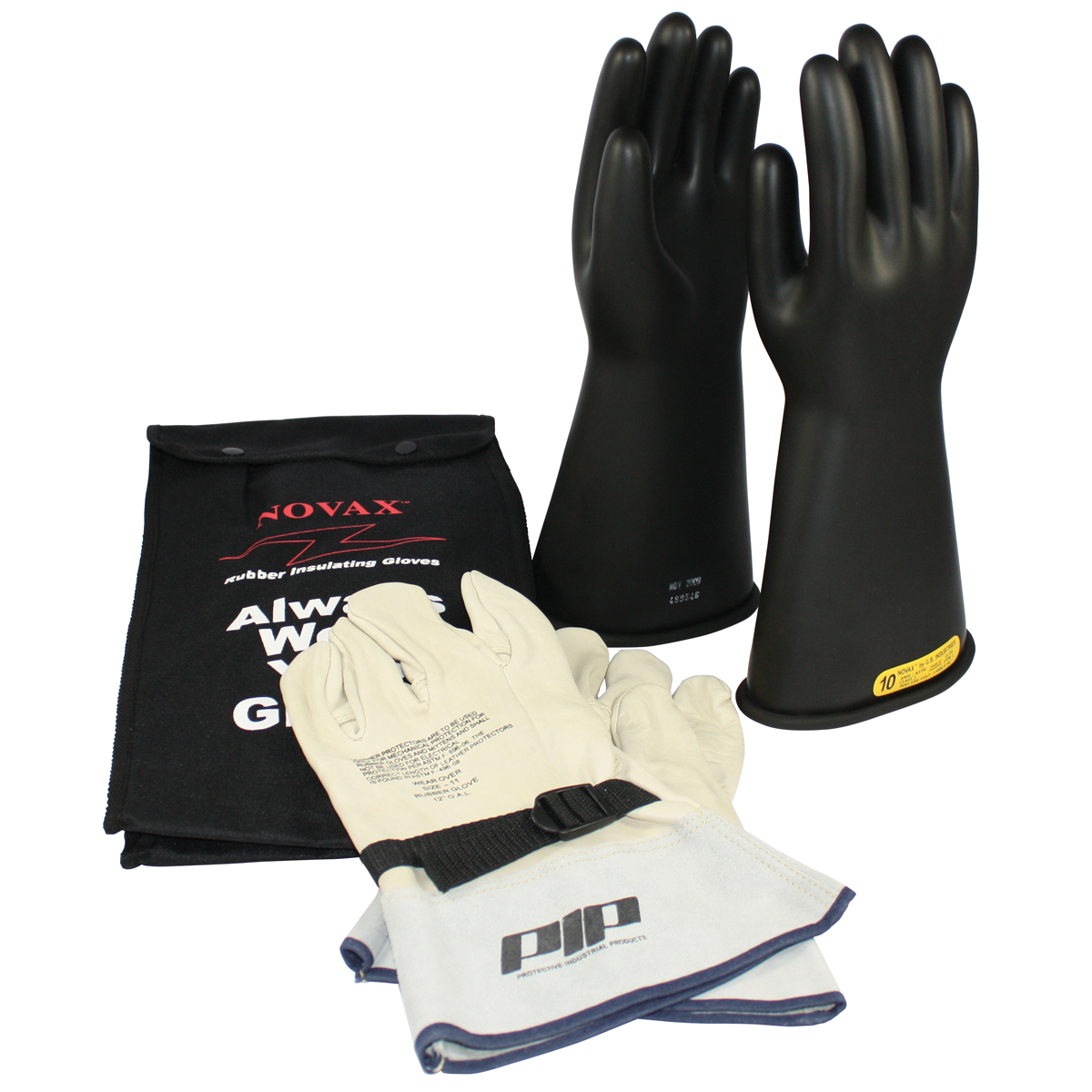 PIP® Size 12 Black Rubber Class 2 Linesmens Gloves PIP® Size 12 Black Rubber Class 2 Linesmens Gloves