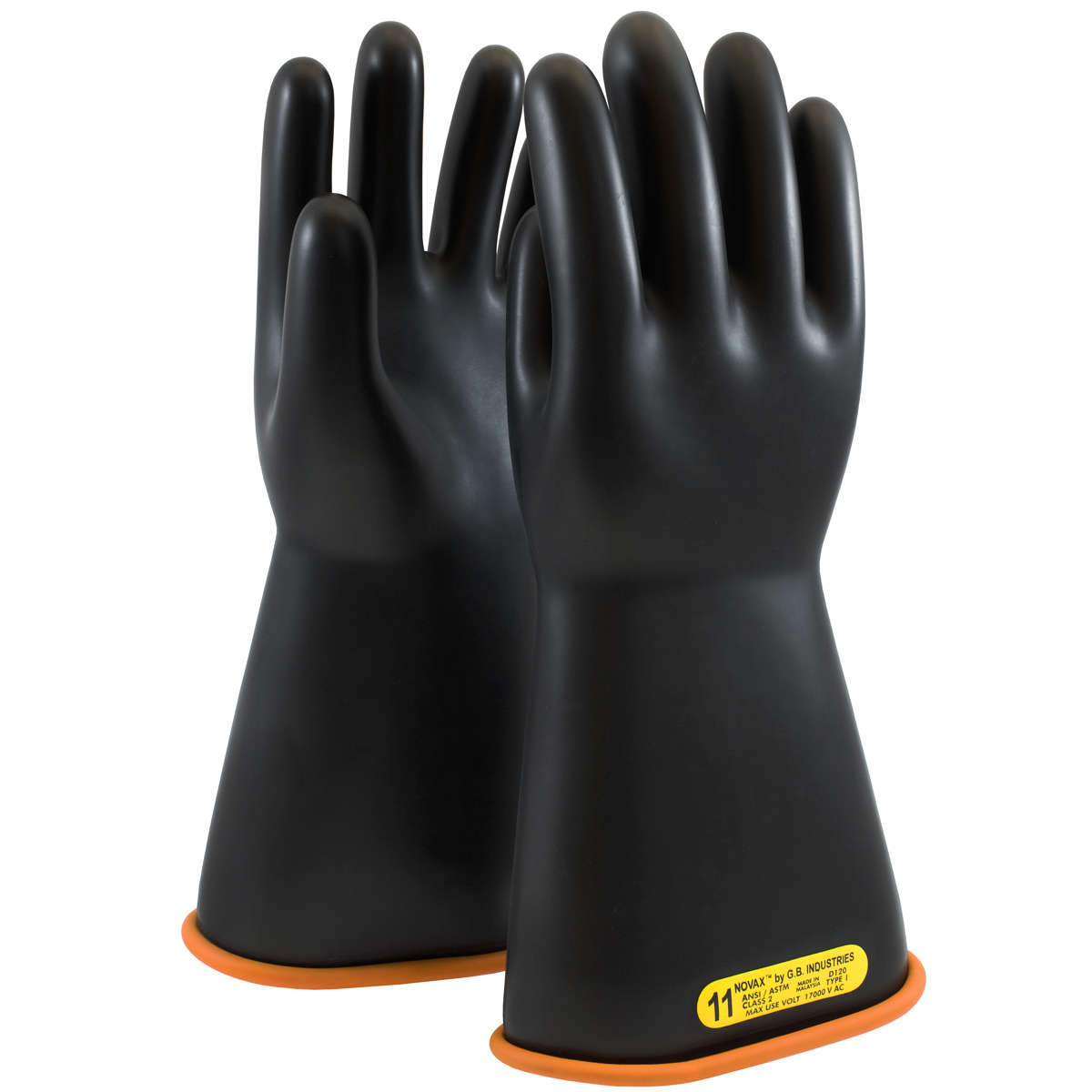 PIP Black & Orange Rubber Class 2 Linesmens Gloves PIP155-2-14/9 for sale online at autumn supply