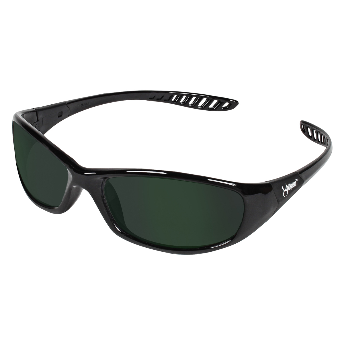Kimberly-Clark Professional* KleenGuard™ Hellraiser* Black Safety Glasses With Green/Shade 5 IRUV Hard Coat Lens (Availability r