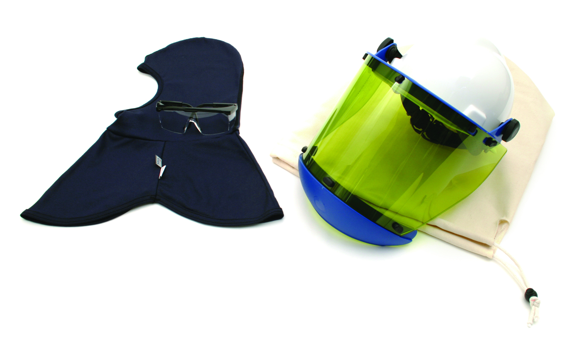 National Safety Apparel® One Size Fits Most Green Polycarbonate UltraSoft® 10 cal/cm² Head And Face Protection Kit With Hard Hat National Safety Apparel® One Size Fits Most Green Polycarbonate UltraSoft® 10 cal/cm² Head And Face Protection Kit With Hard Hat