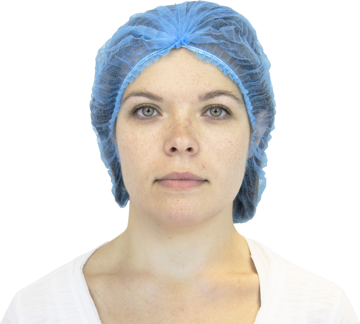 Safety Zone® 24' Blue Non-Woven Polypropylene Serged Seam Bouffant Cap