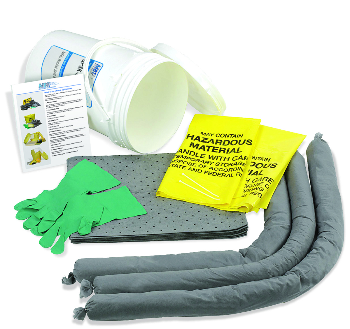 MeltBlown Technologies 14 X 18 White Plastic Spill Kit MBWGPSK-BKT for sale online at autumn supply