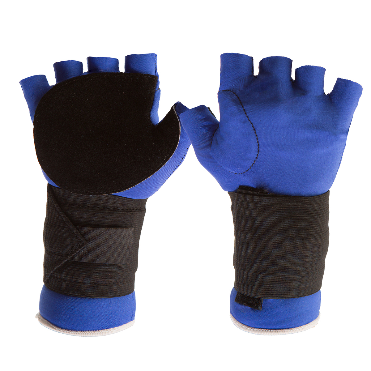 Impacto Protective Products Small Blue And Black Nylon And Lycra And Suede Half Finger Anti-Impact Mechanics Gloves With Hook An