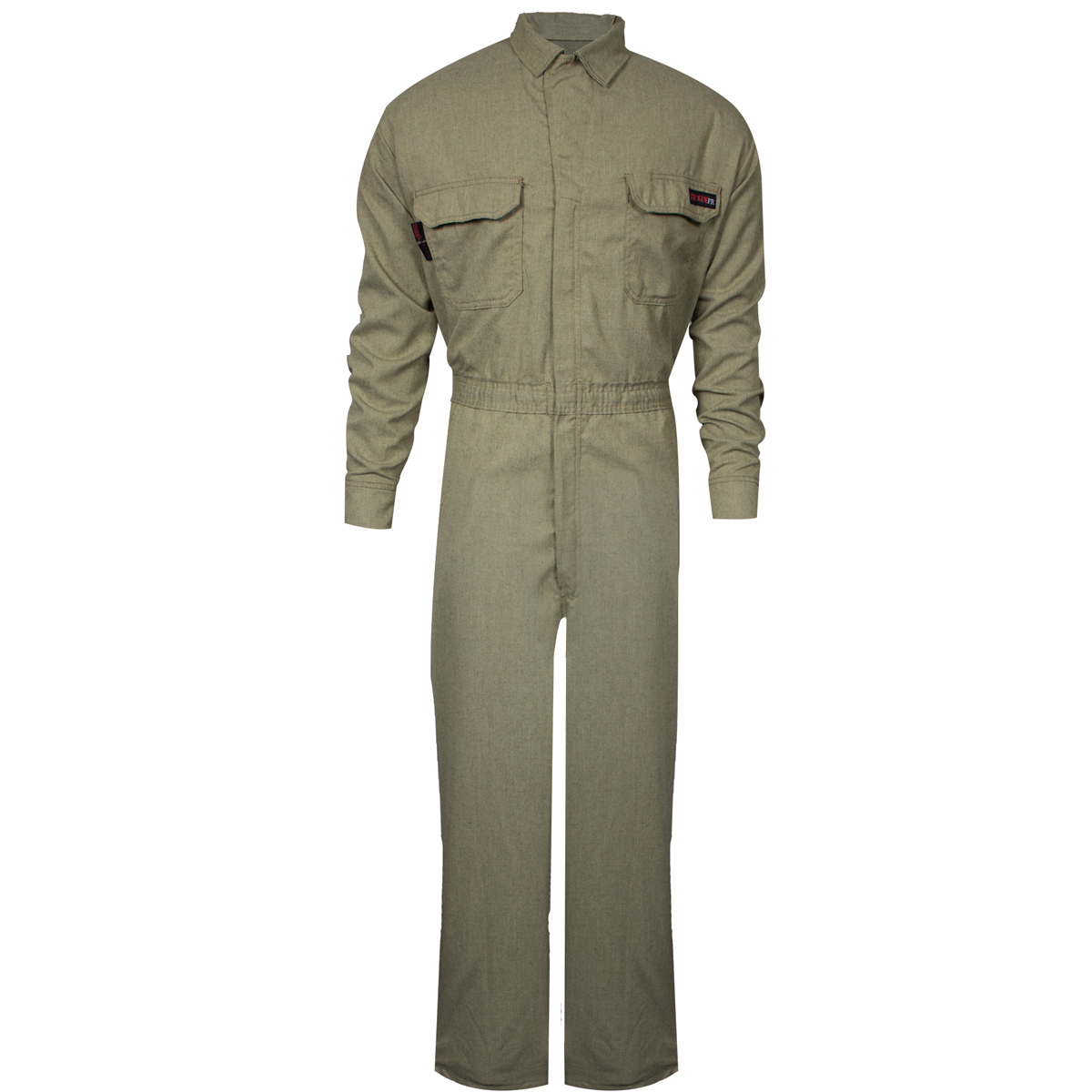 National Safety Apparel Large Long Tan TECGEN® SELECT® OPF Blend Twill Flame Resistant Coverall With Zipper Front Closure