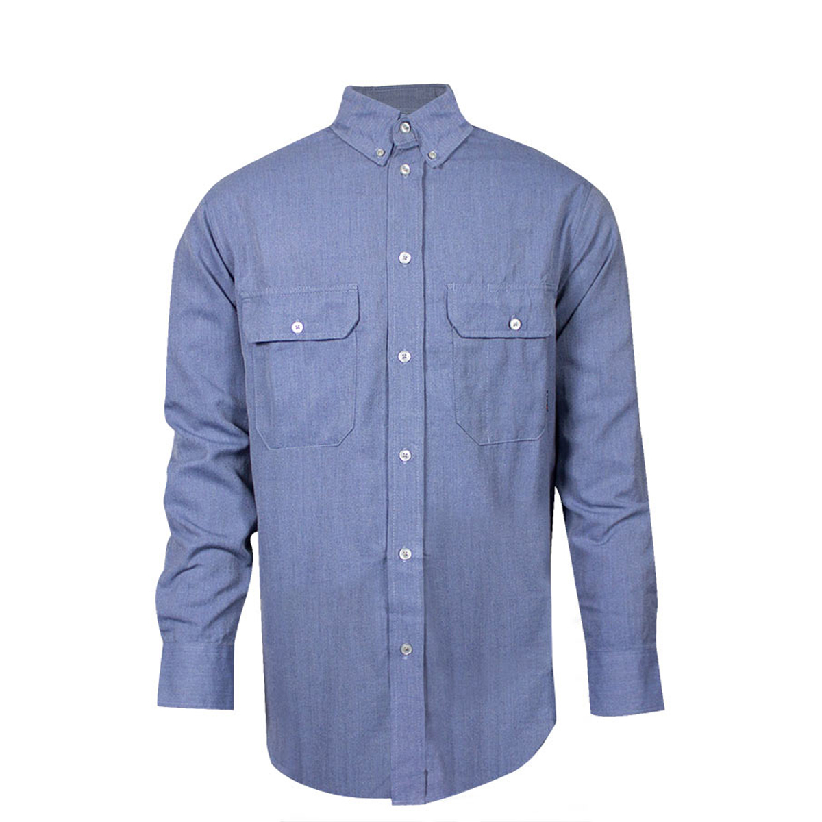 National Safety Apparel 2X Regular Light Blue TECGEN® CC™ OPF Blend Twill Flame Resistant Work Shirt With Button Front Closure