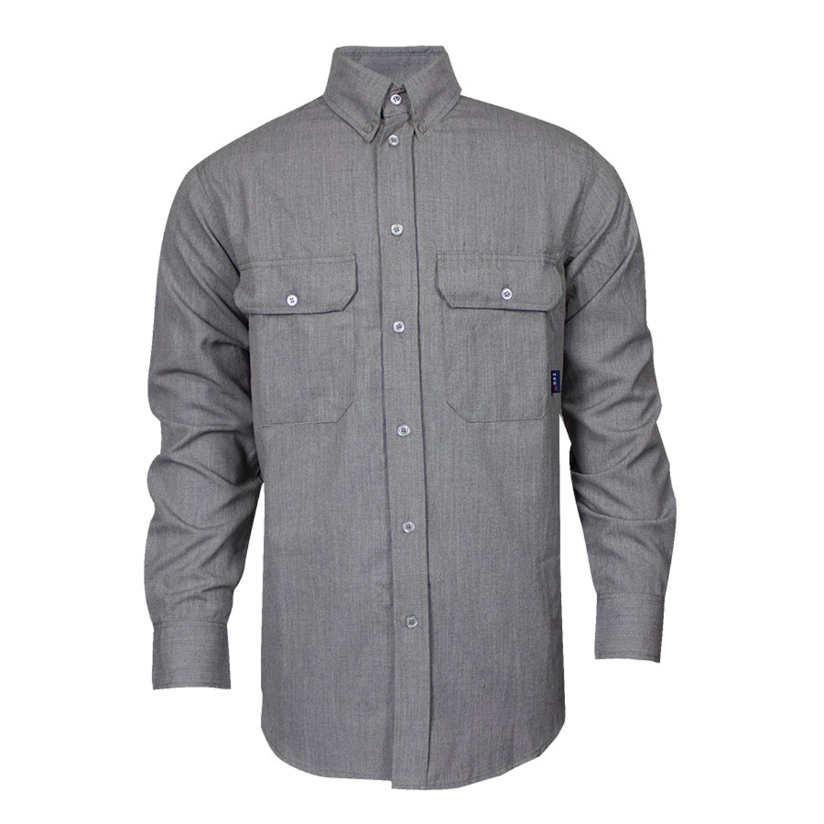 National Safety Apparel 3X Long Gray TECGEN® CC™ OPF Blend Twill Flame Resistant Work Shirt With Button Front Closure