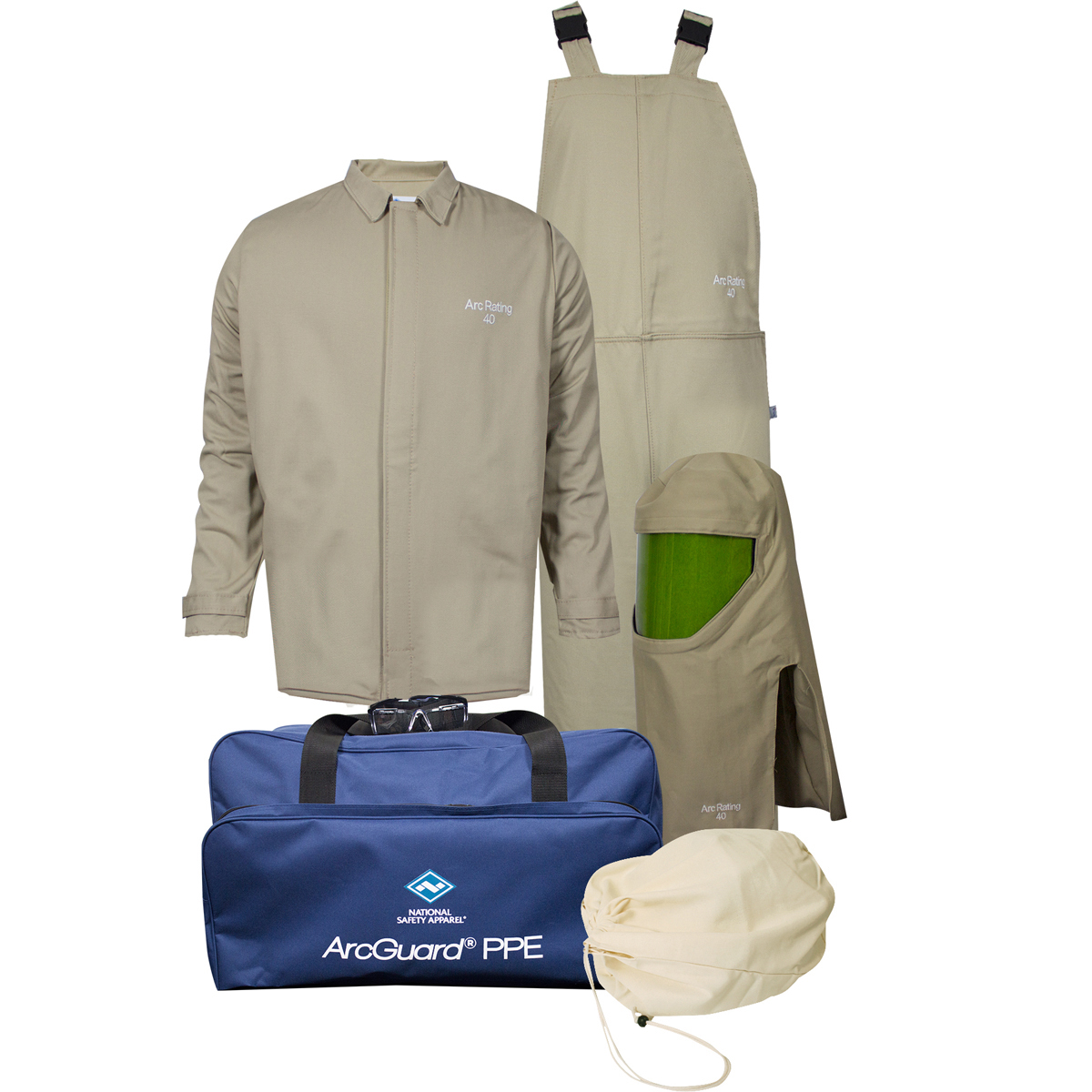 National Safety Apparel 2X Tan FR Cotton/Nylon ArcGuard® Flame Resistant Arc Flash Personal Protective Equipment Kit