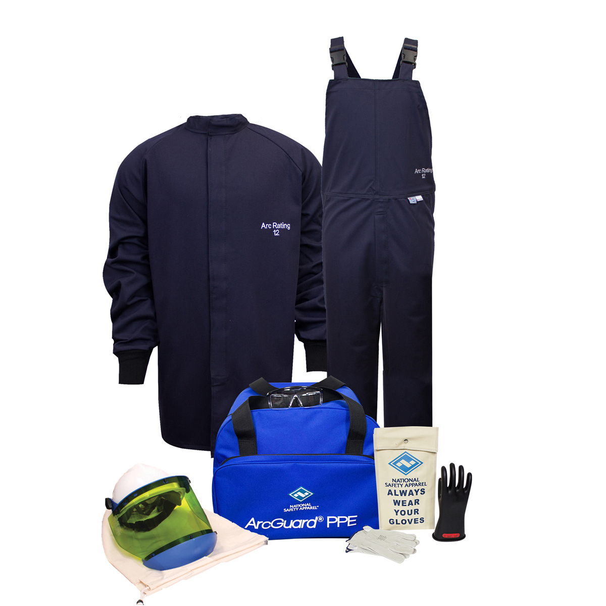 National Safety Apparel 2X Navy Westex UltraSoft® ArcGuard® Flame Resistant Arc Flash Personal Protective Equipment Kit With Siz