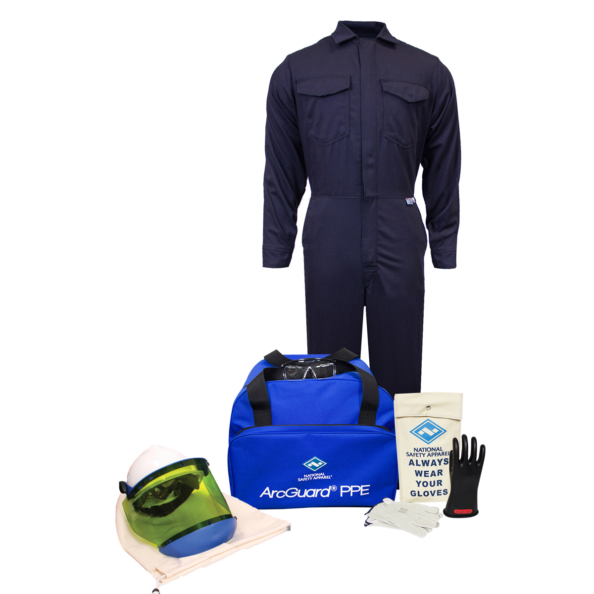 National Safety Apparel 3X Navy Westex UltraSoft® ArcGuard® Flame Resistant Arc Flash Personal Protective Equipment Kit With Siz