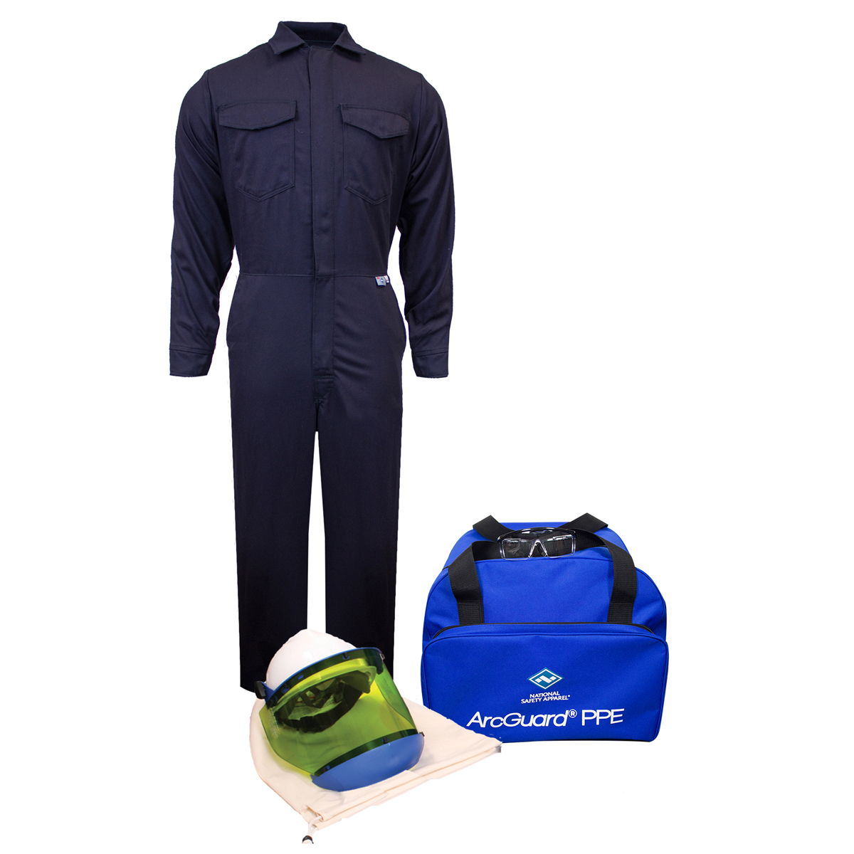 National Safety Apparel Large Navy Westex UltraSoft® ArcGuard® Flame Resistant Arc Flash Personal Protective Equipment Kit With
