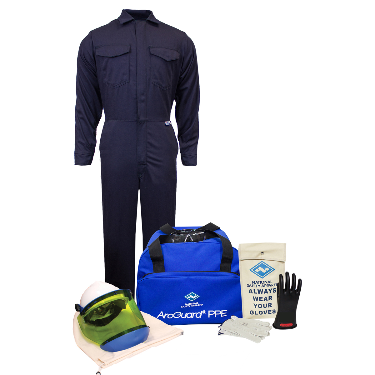 National Safety Apparel Large Navy Westex UltraSoft® ArcGuard® Flame Resistant Arc Flash Personal Protective Equipment Kit With