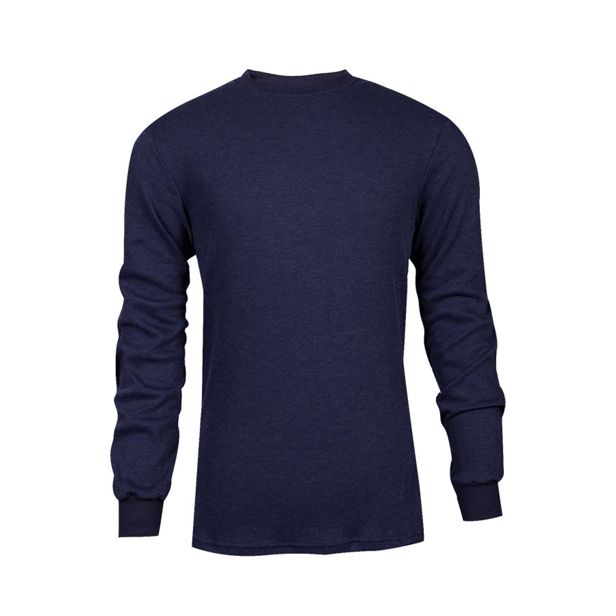 National Safety Apparel Medium Navy TECGEN® CC™ OPF Blend Knit Long Sleeve Flame Resistant T-Shirt