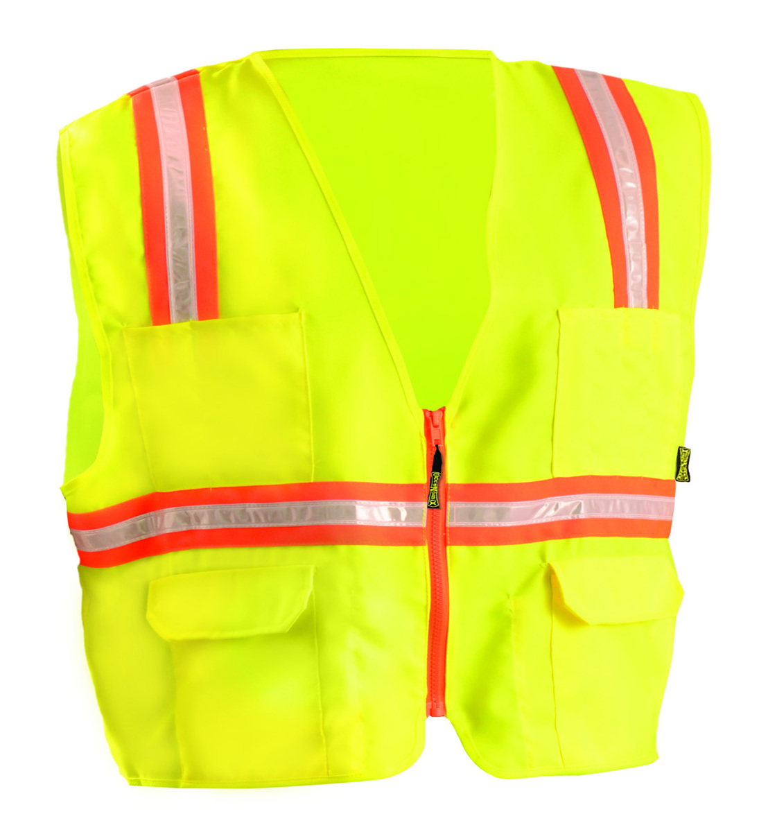 OccuNomix Size 4X Yellow Economy Value™ Polyester Mesh Vest With Front Zipper Closure