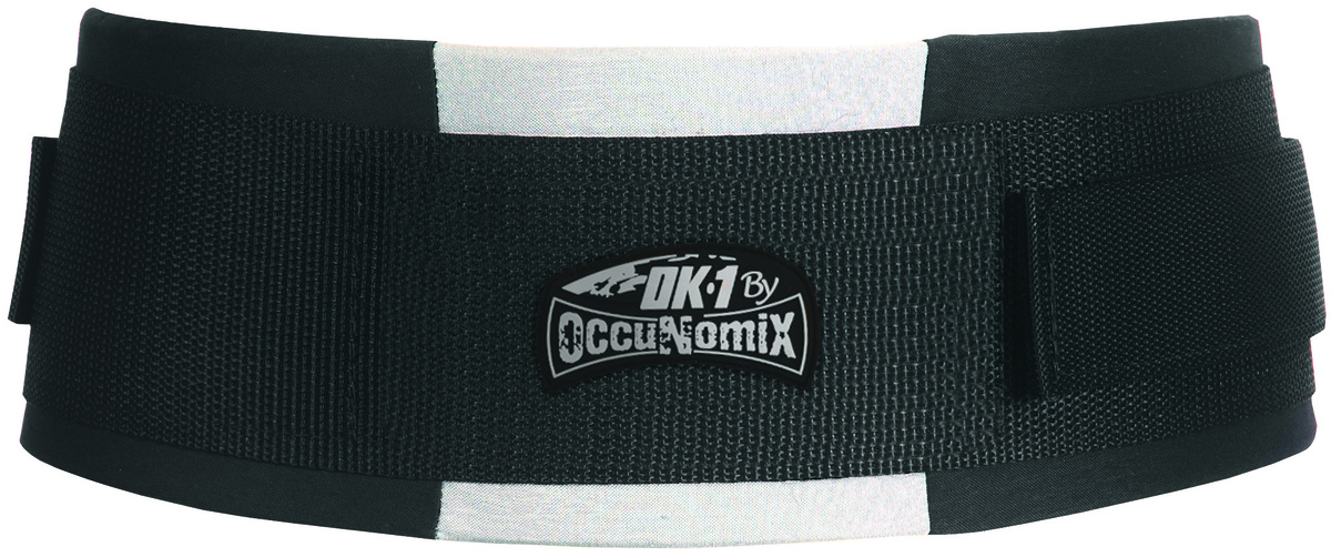 OccuNomix X-Large Black OK-1 EVA Foam Rubber/Polyester Back Support