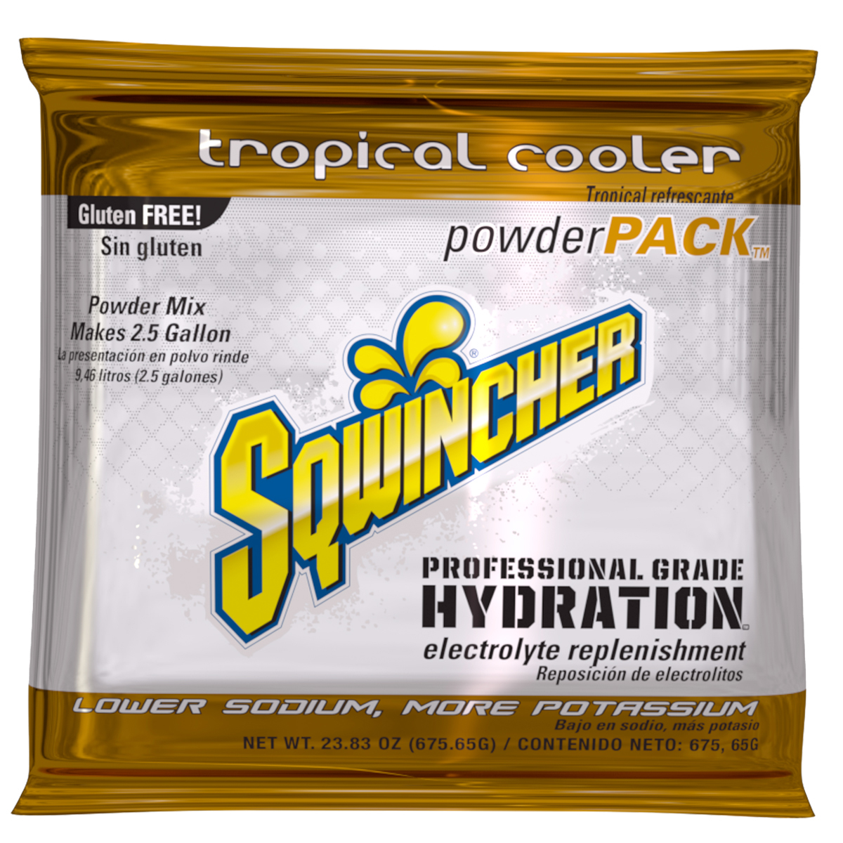 Sqwincher® 23.83 Ounce Tropical Cooler Flavor Powder Pack Powder Mix Package Electrolyte Drink