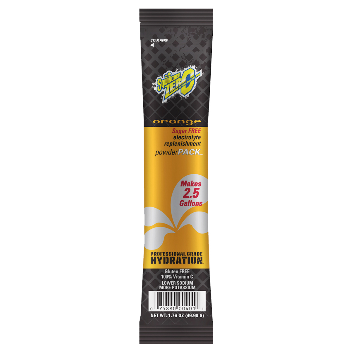 Sqwincher® 1.76 Ounce Orange Flavor Powder Pack ZERO Powder Mix Package Sugar Free/Low Calorie Electrolyte Drink