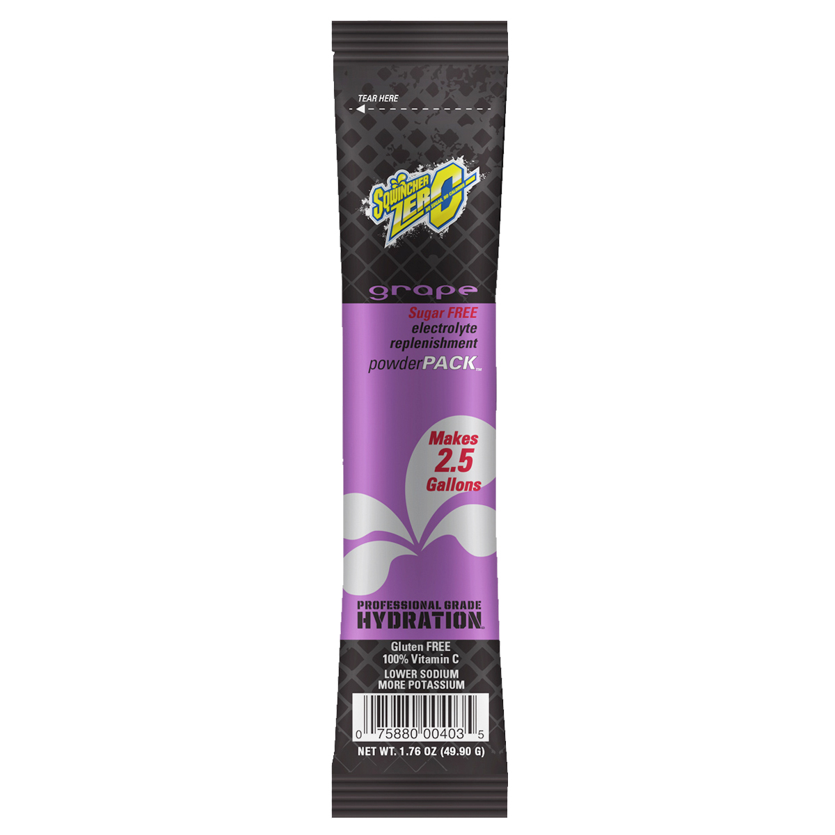Sqwincher® 1.76 Ounce Grape Flavor Powder Pack ZERO Powder Mix Package Sugar Free/Low Calorie Electrolyte Drink