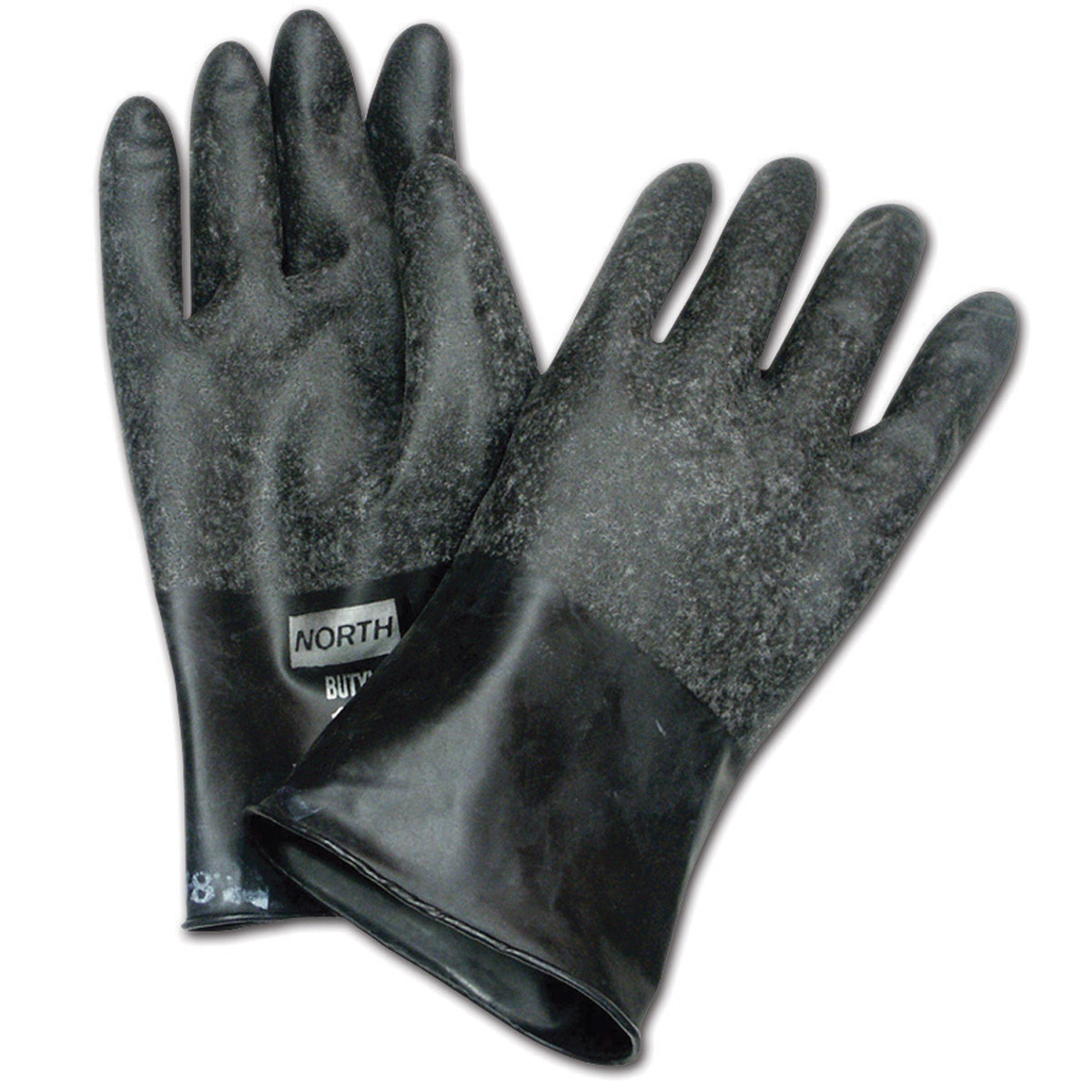 Honeywell Size 7 Black North® Butyl 16 mil Unsupported Butyl Chemical Resistant Gloves