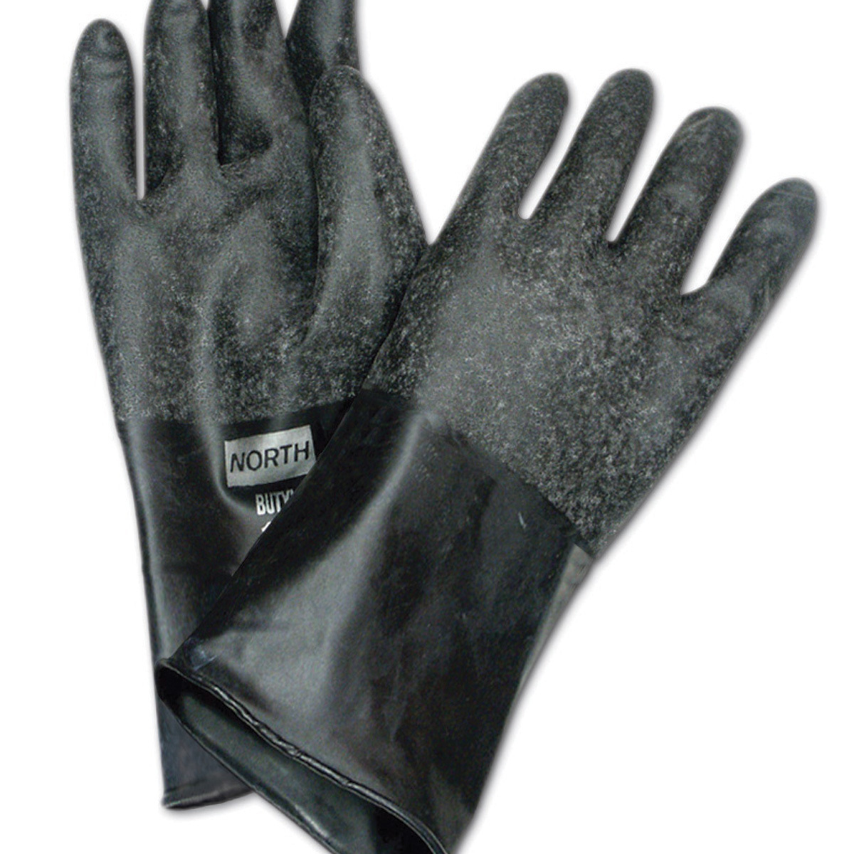 Honeywell Size 10 Black North® Butyl 32 mil Unsupported Butyl Chemical Resistant Gloves