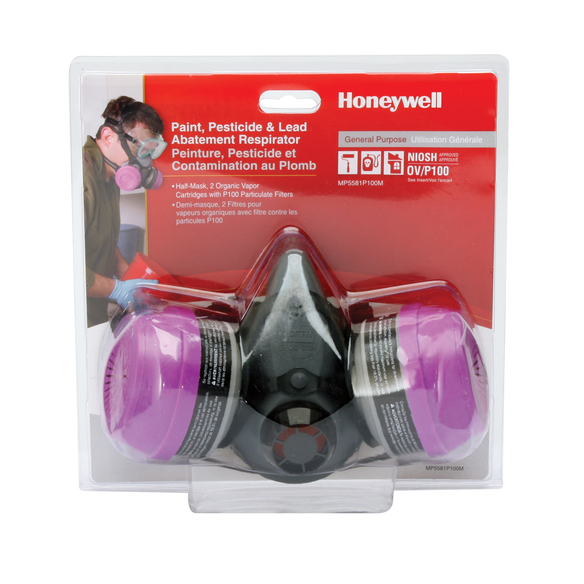 Honeywell Large 5500 Series Half Face Organic Vapor Airborne Particulates Elastomeric Air Purifying Respirator (Availability res