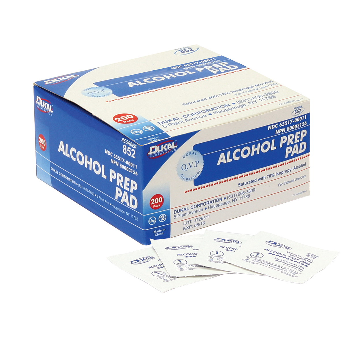 Honeywell Medium Dukal Alcohol Prep Pad (200 Per Box) (Lead time for this product may be longer than normal.)