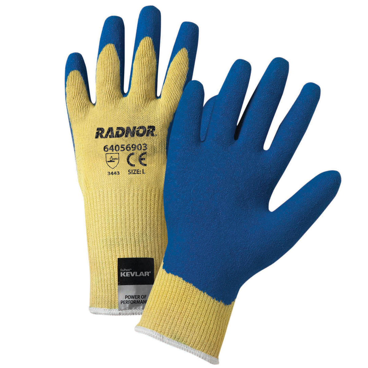 RADNOR® X-Large 10 Gauge DuPont™ Kevlar® Cut Resistant Gloves With Latex Coating