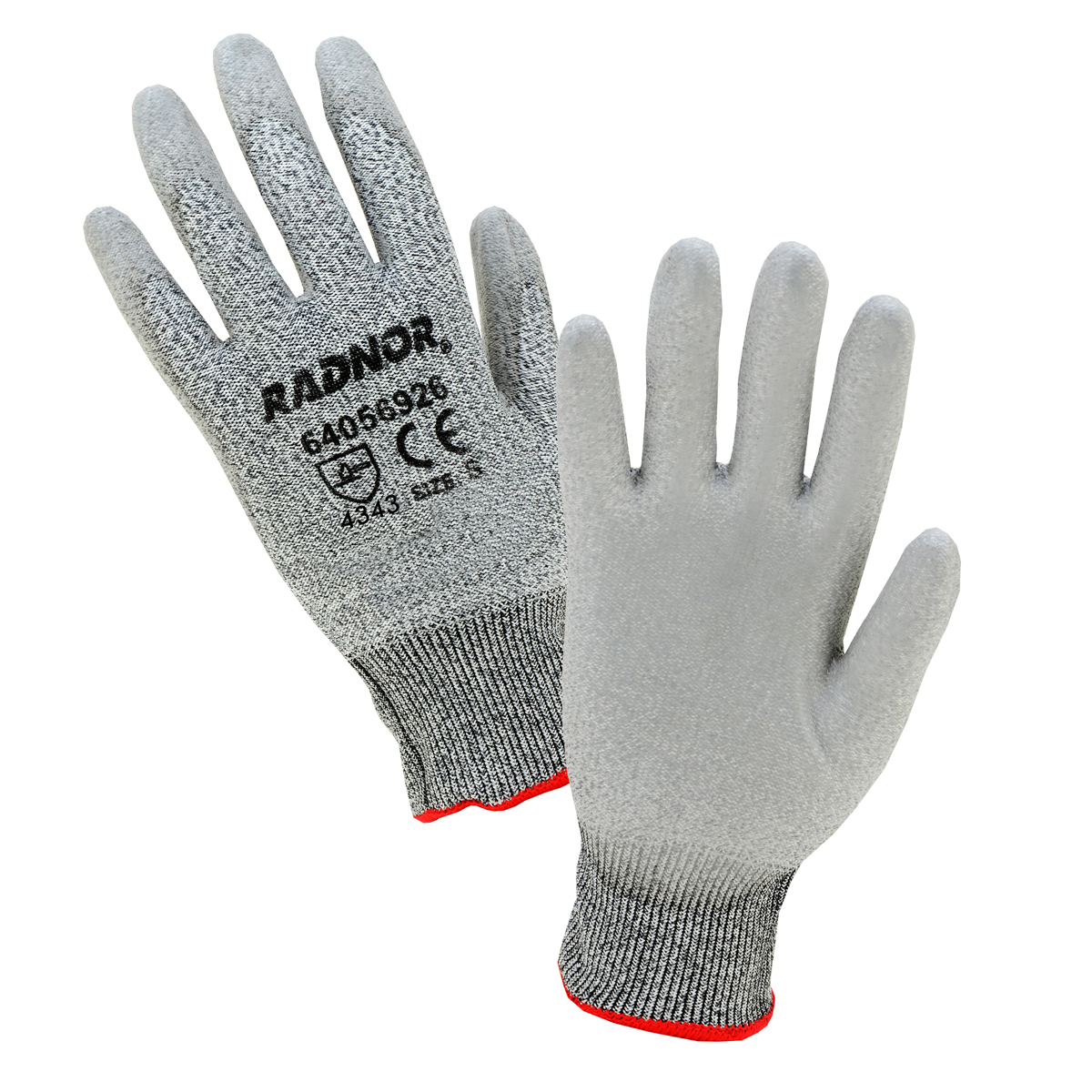 RADNOR® Small 13 Gauge High Performance Polyethylene Cut Resistant Gloves With Polyurethane Coating