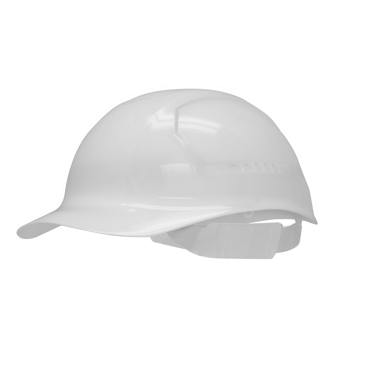 Bullard® White HDPE Cap Style Bump Cap With Slidelock Suspension