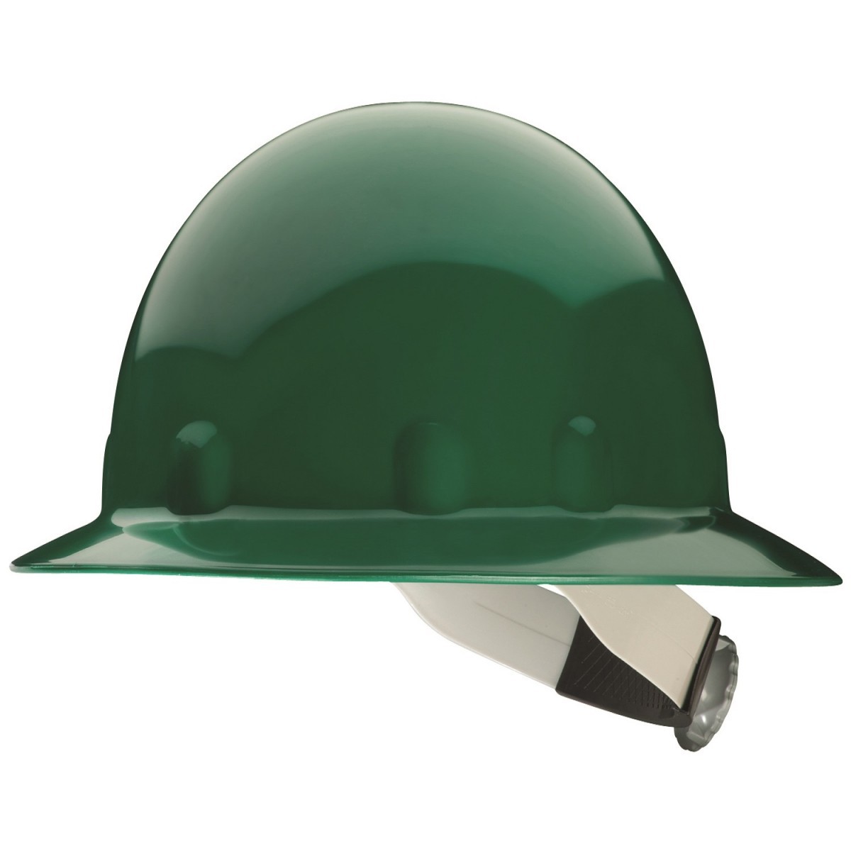 Honeywell Green Fibre-Metal® E1 Thermoplastic Full Brim Hard Hat With Rachet/8 Point Ratchet Suspension