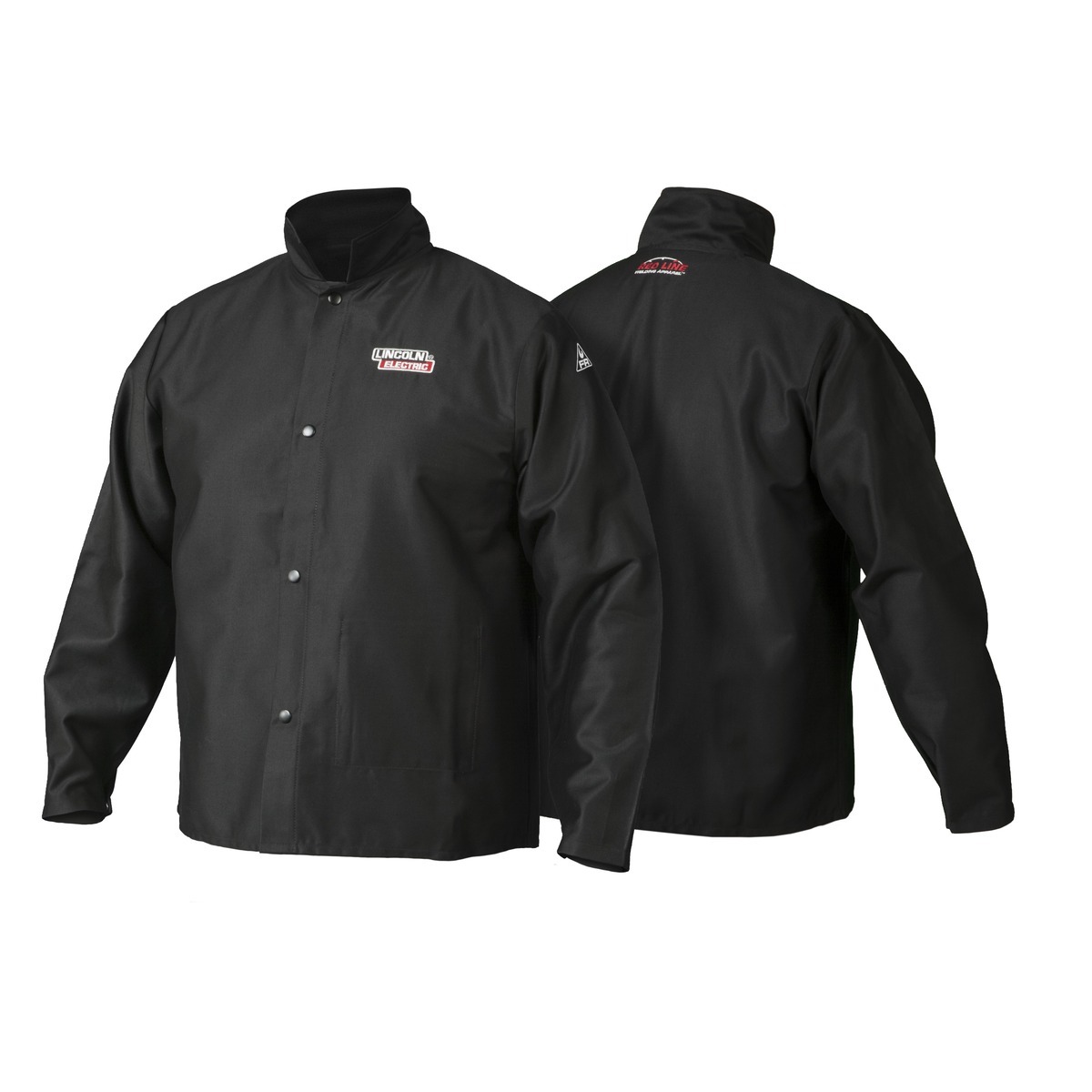 Lincoln Electric® Medium Black 9 Ounce Cotton Flame Retardant Welding Traditional Jacket With Snap Sleeves
