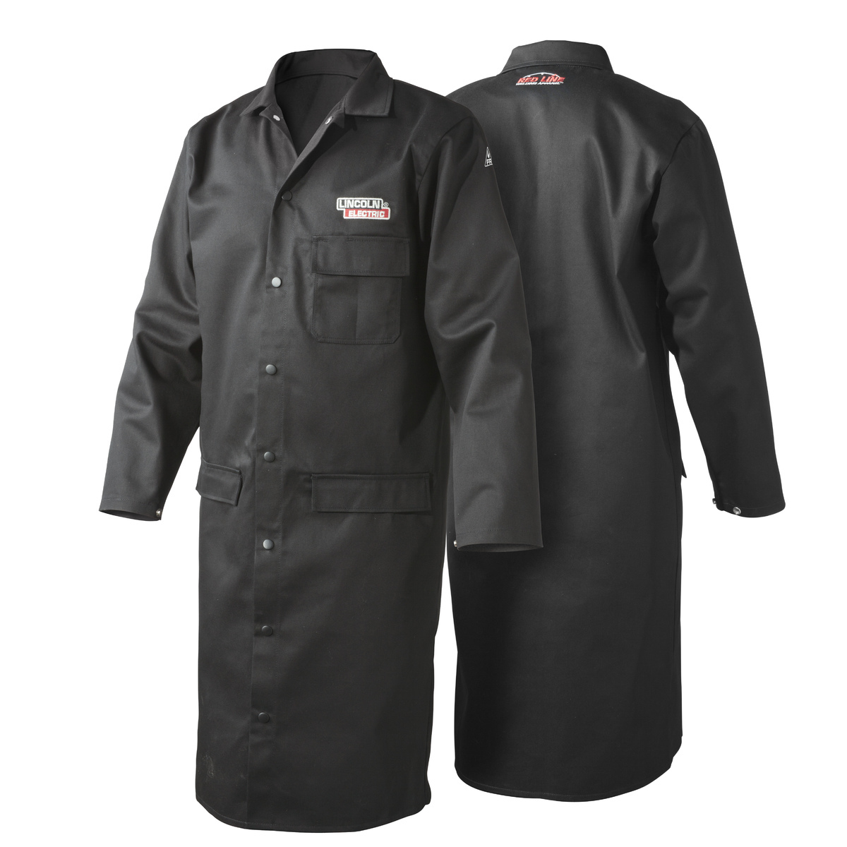 Lincoln Electric® X-Large Black 9 Ounce Cotton Flame Retardant Welding Lab Coat