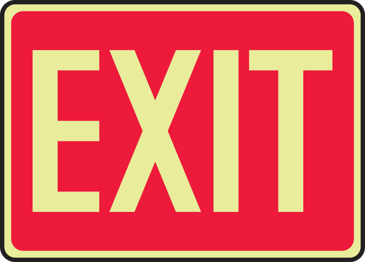 Glow Safety Signs: Accuform 10x14" EXIT A81MEXT523GP for sale online at autumn supply