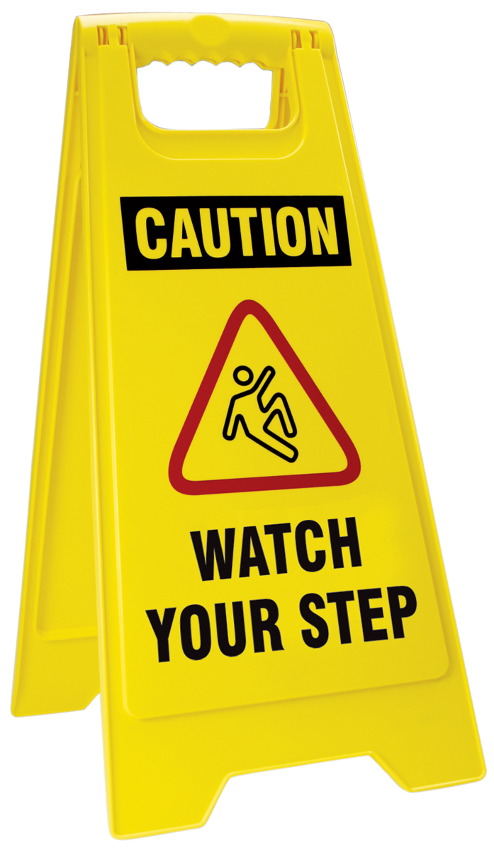 Foldable Floor Signs: Caution Watch Your Step - Accuform 12" x 25" A81PFW428 for sale online at autumn supply