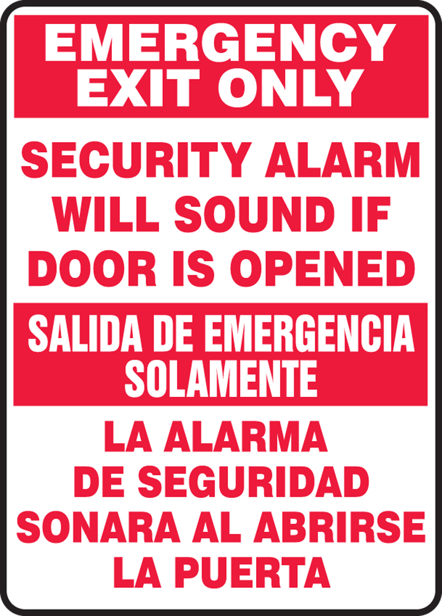 Accuform 14 X 10 Red And White Plastic SpanishEnglish A81SBMEXT566VP for sale online at autumn supply