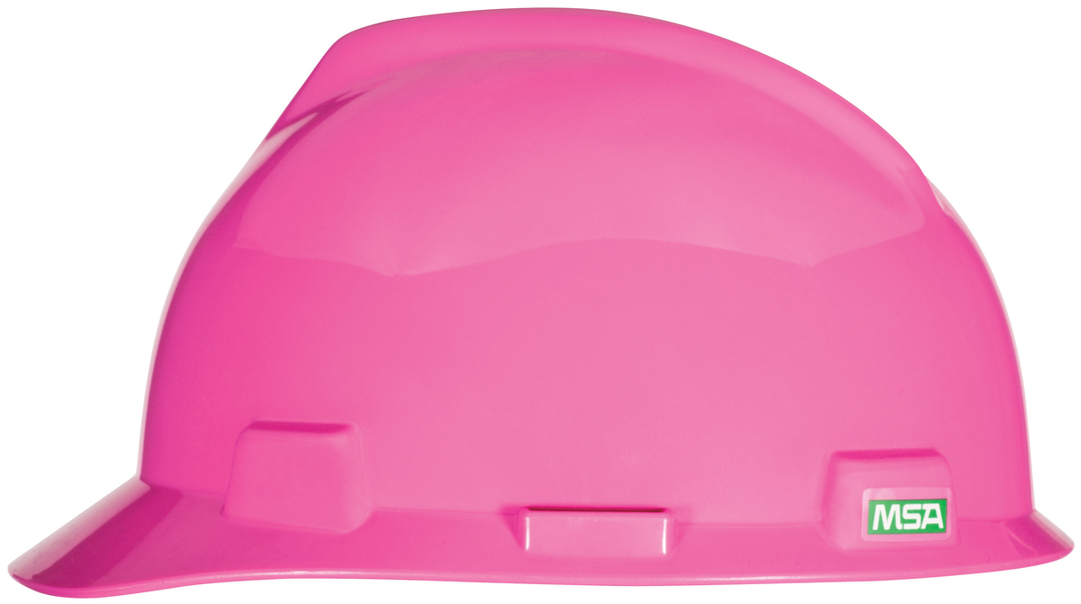 MSA Pink Polyethylene Cap Style Hard Hat With 4 Point Pinlock/Pinlock Suspension