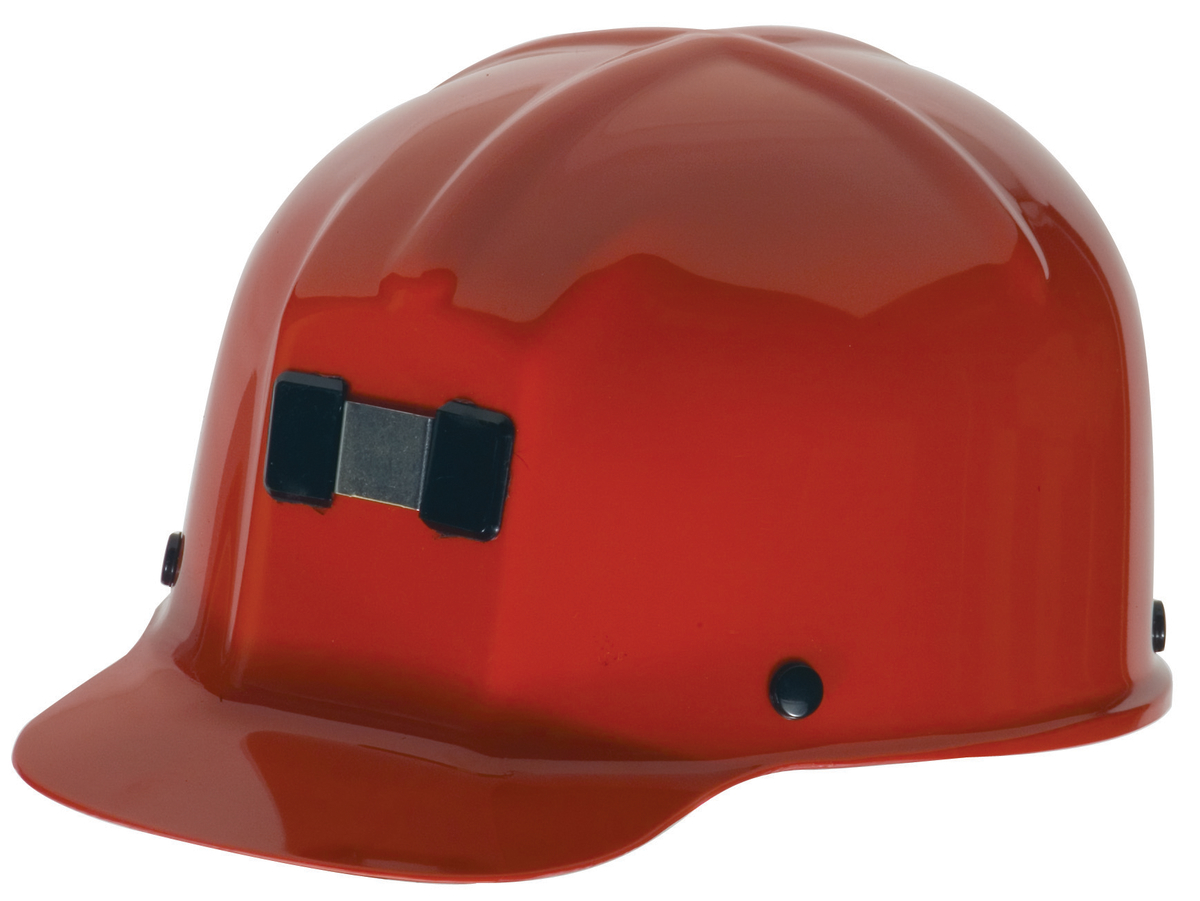 MSA Red Polycarbonate Cap Style Hard Hat With Pinlock/4 Point Pinlock Suspension