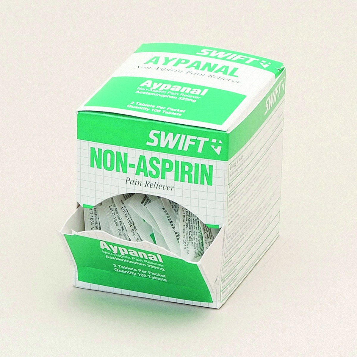 Honeywell 325 mg Swift First Aid Aypanal Pain Relief Tablets (2 Per Pack, 50 Packs Per Box)