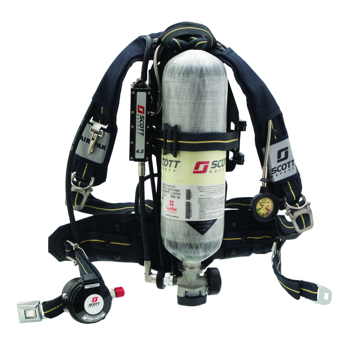 3M™ Scott™ 4500 psig Air-Pak 75i SCBA Self-Contained Breathing Apparatus (Cylinder, Facepiece And Case Sold Separately) 3M™ Scott™ 4500 psig Air-Pak 75i SCBA Self-Contained Breathing Apparatus (Cylinder, Facepiece And Case Sold Separately)