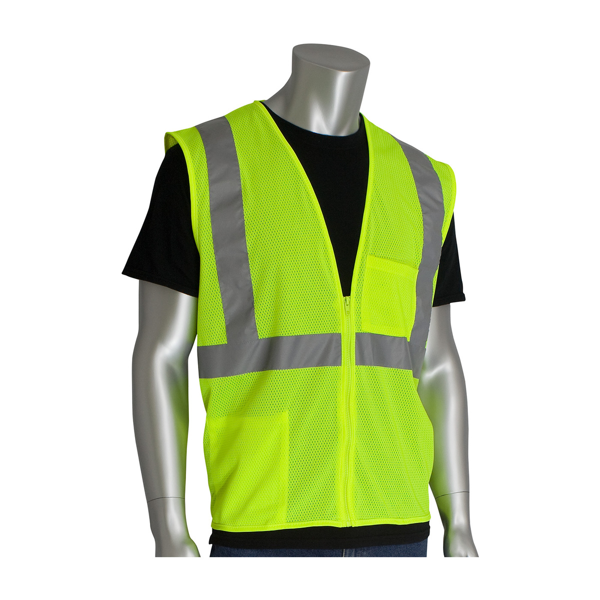 HiViz Safety Vests: Breathable Mesh, Reflective, 5-Pack PIP3020702ZLY3X for sale online at autumn supply