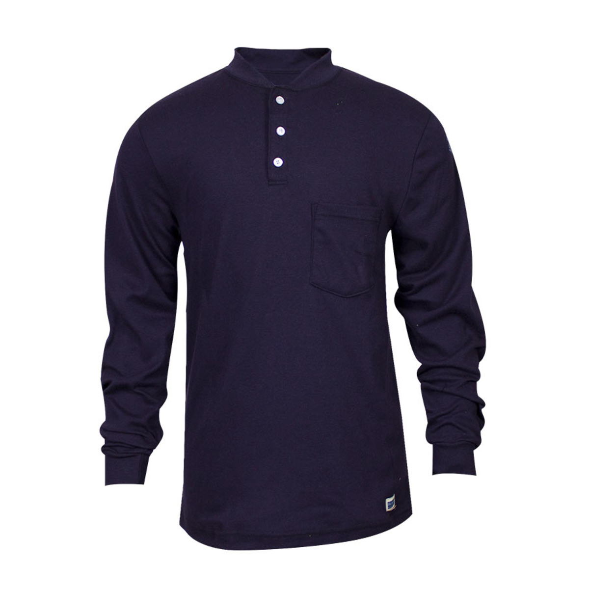 National Safety Apparel 2X Navy FR Classic Cotton™ Long Sleeve Flame Resistant Henley Shirt With Button Front Placket Closure National Safety Apparel 2X Navy FR Classic Cotton™ Long Sleeve Flame Resistant Henley Shirt With Button Front Placket Closure