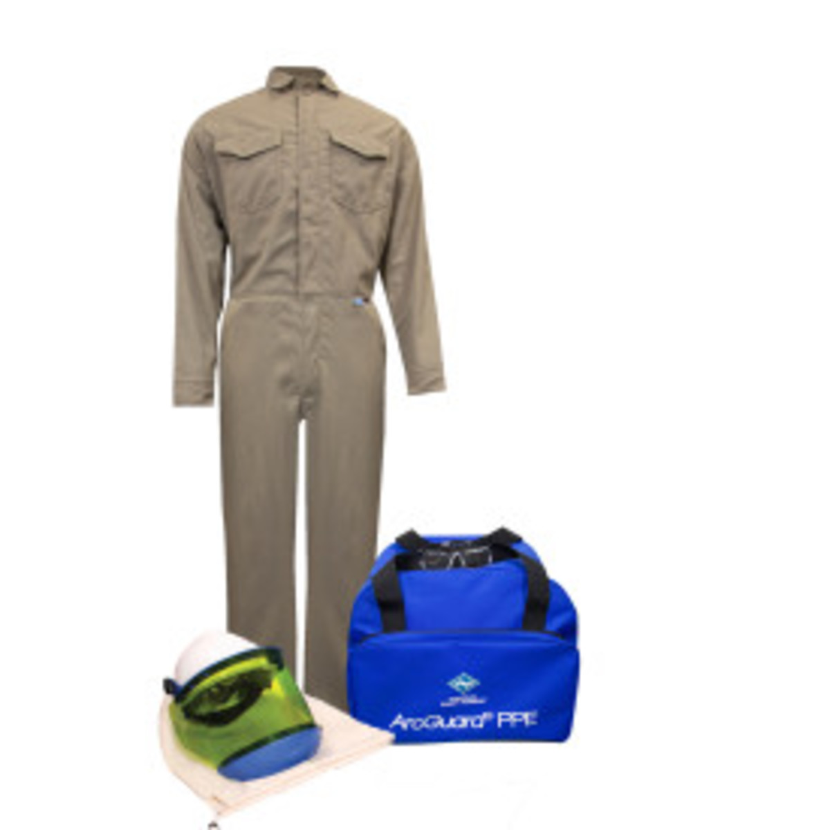National Safety Apparel Large Khaki DuPont™ Protera® ArcGuard® Flame Resistant Arc Flash Personal Protective Equipment Kit National Safety Apparel Large Khaki DuPont™ Protera® ArcGuard® Flame Resistant Arc Flash Personal Protective Equipment Kit